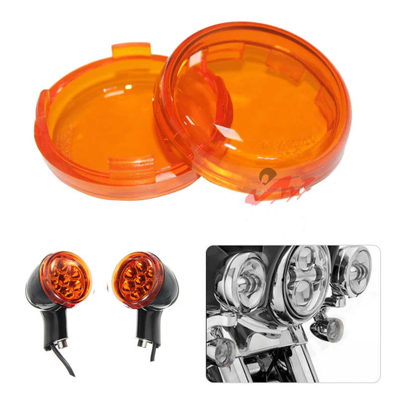 

ZXMT 2x 2.4 inch Turn Signal Light Cover Lens Fit For Harley Touring Electra Glide 1986-2014 Color Clear Orange Red Grey