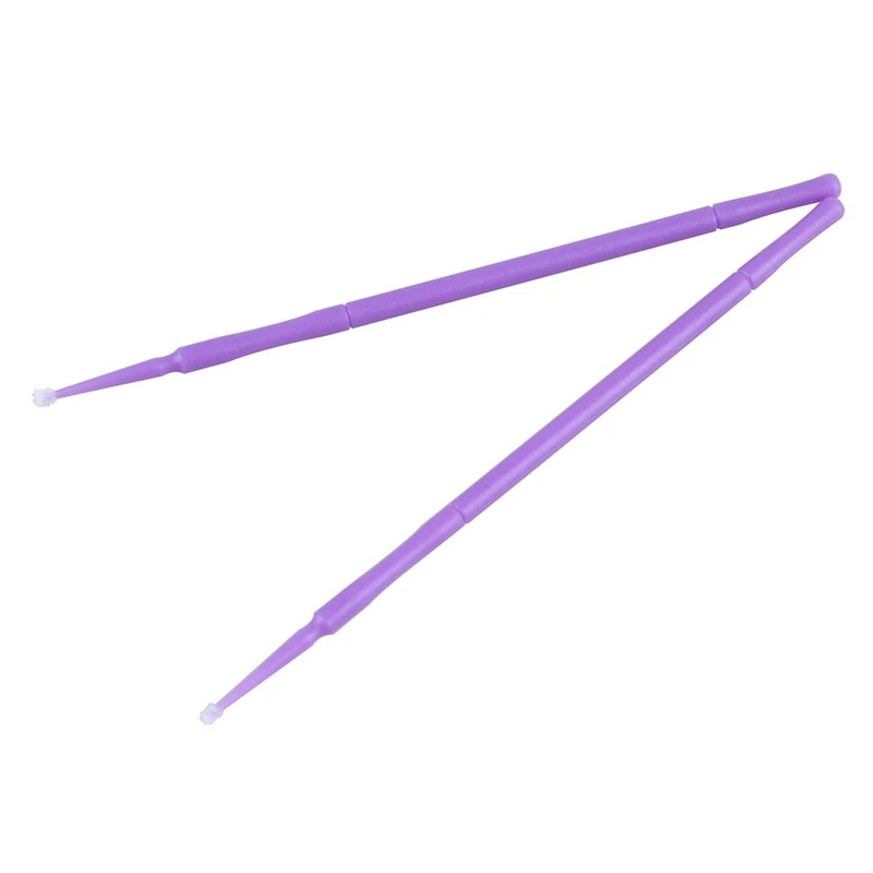 Mayitr 100pcs Purple Micro Mascara Applicators Disposable Extension Lashes Brushes For Eyeliner Lash Brush