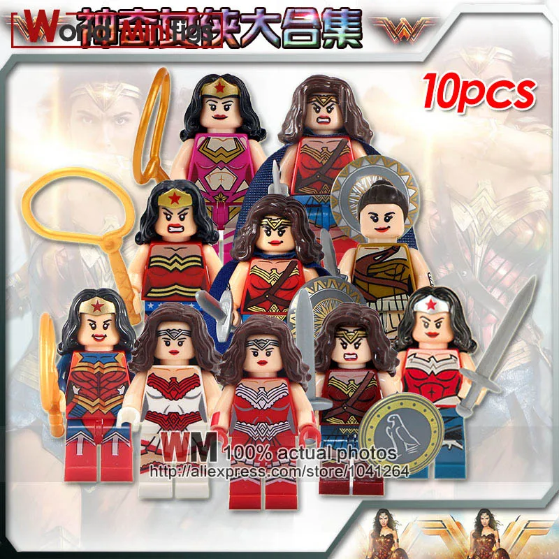 

10PCS/lot DC Super Heroes Wonder Girl Comics Educational Collection Action Building Blocks Bricks Children Hobbies Gift Toys