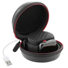 For Apple Watch Series 4 3 2 1 Portable Charger Charging Holder Dock Case Travel Hard Protective Bag Pouch Cover Zipper Box javrick portable charger charging holder headset protective cover box for apple watch