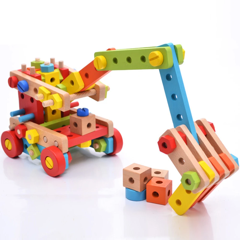 

Assembly Toys Car 138 Pcs Wooden Block Super Nut Combination Children's Hands-on Toy Model