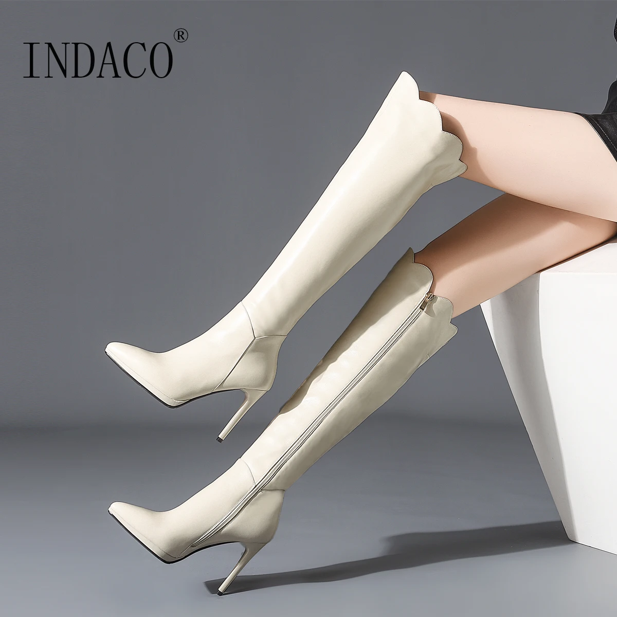 

Knee High Boots Fashion Over the Knee Boots Leather Winter Boots Women Thigh High Boots Sexy Botines Mujer 2018 9cm