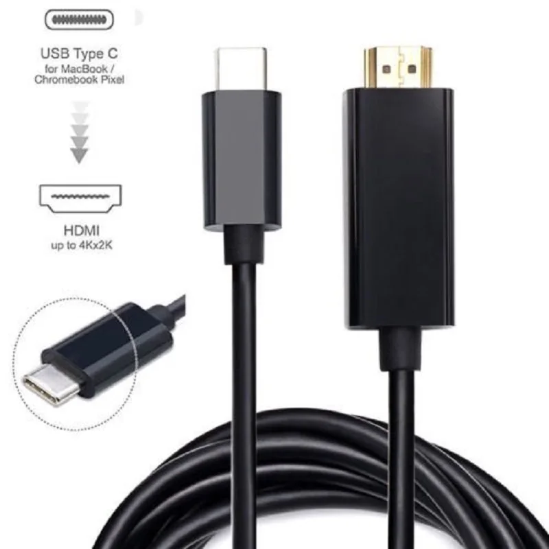  Type-C USB C to HDMI Cable for Macbook 4K HDTV Projector Computer Cable Monitor HDTV Adapter Cable  for Galaxy S8 S8+  Plus