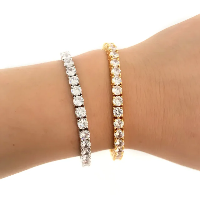 2018 New Charm Bracelets Copper Hip Hop Men Bracelet Silver 2018 New Charm Bracelets Copper Hip Hop Men Bracelet Silver Gold Color Iced Out