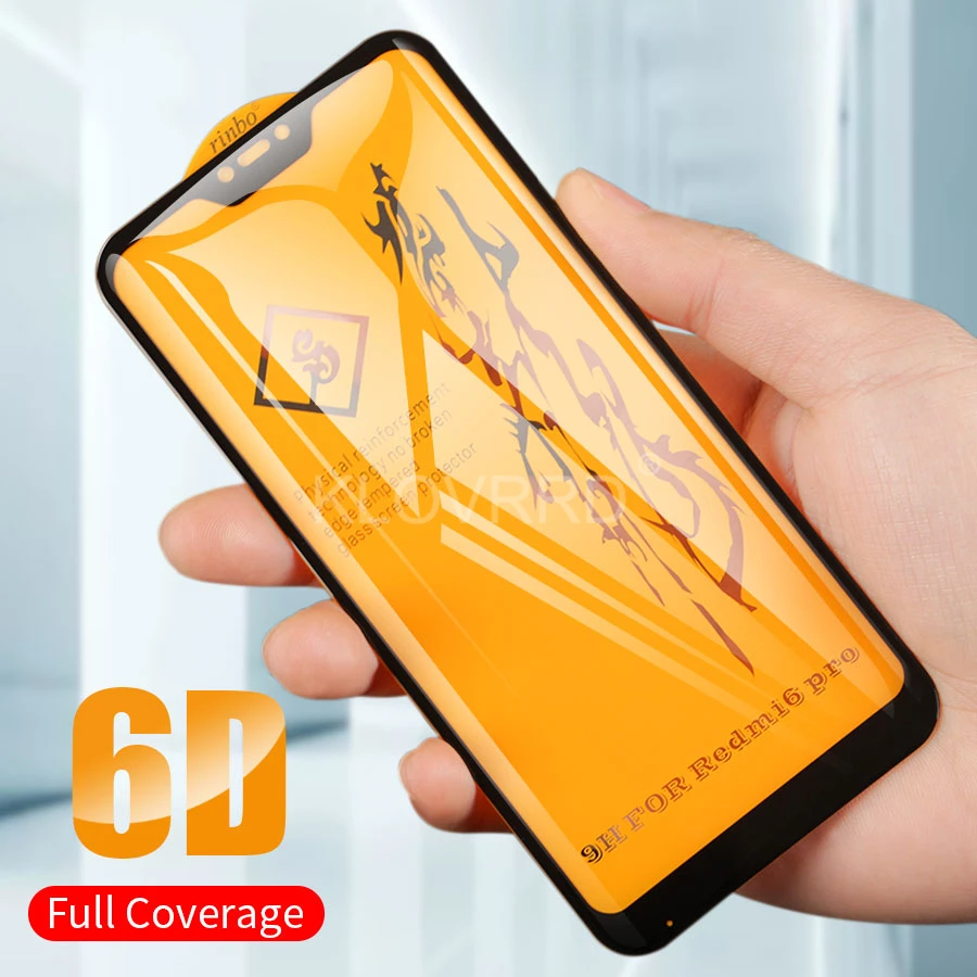 

6D For Xiaomi Mi 9 8 SE A2 Lite Poco Pocophone F1 Redmi Note 7 6 5 Pro Global Full Cover Glue Tempered Glass Screen Protector