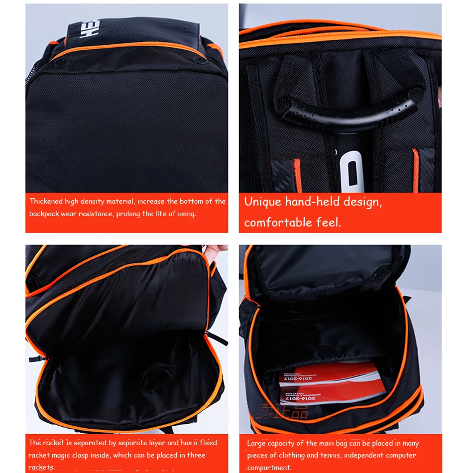 Качественная кукла теннисный рюкзак сумка ракетка пакет 3 теннисные ракетки мешок с разделенной обувью мешок теннисный рюкзак бадминтон пакет
