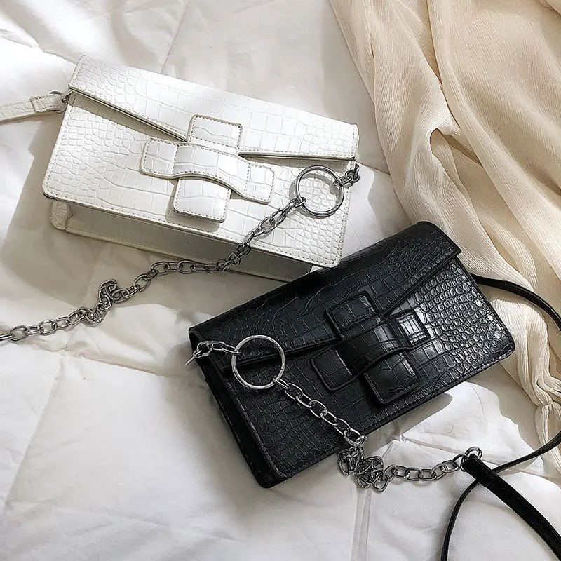 

Small bag female 2019 new Korean version of the shoulder bag fashion texture slanting stone pattern small square bag