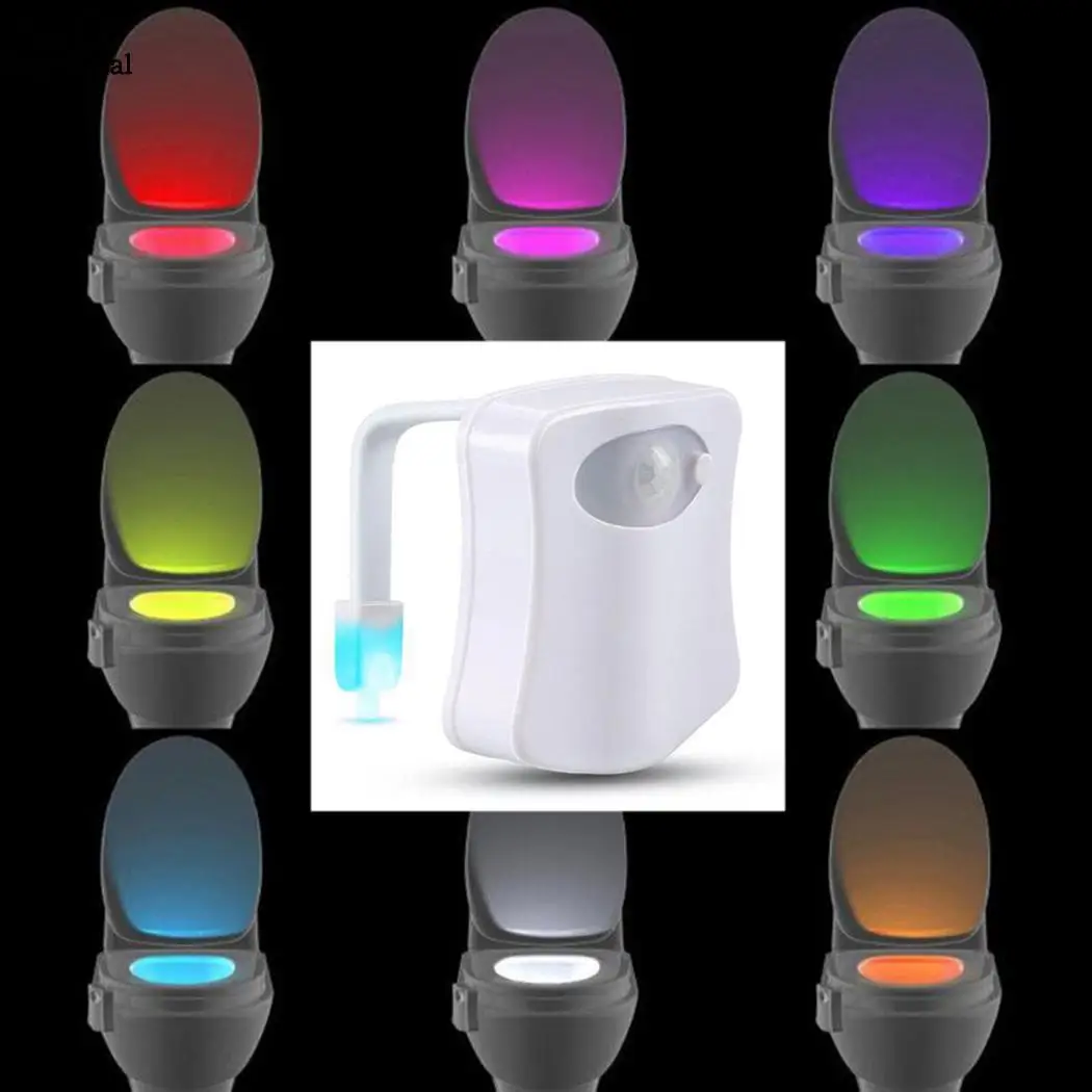 

Activated 8 Colors LED Motion New Sensor Automatic Toilet Bowl Night Light
