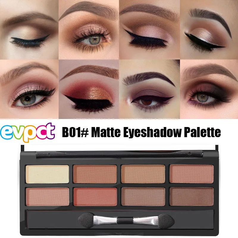 

New hot sale 8 Color Shimmer Matte Eyeshadow palette glittle eyeshadow Pigmented Eye Shadow Powder beauty Cosmetic set makeup