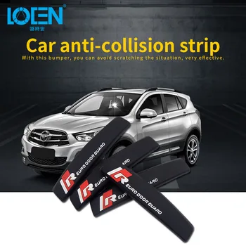 

LOEN New 4PCS/Lot Black White Gray Flexible Car Door Bumper Guard Protector Protection for Universal Cars For BMW Audi Honda