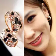 Exquisite Beautiful Shiny Rhinestone Crystal Leopard Stud Earrings for Women Jewelry Free Shipping E148
