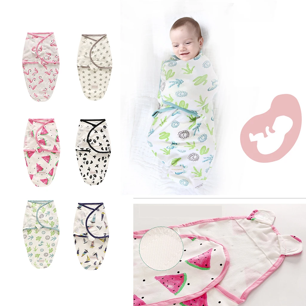 Spring Summer Style 100% Cotton Baby Sleeping Bag Infant Swaddle Blanket