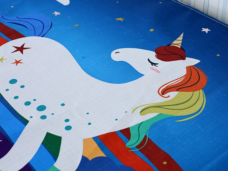 Cartoon Rainbow Horse Washing Machine Cover Refrigerator Cover Microwave Cotton Linen Waterproof Cover