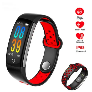 

Q6 Smart Band 0.96inch Heart Rate Monitor Bracelet IP68 Waterproof Watches Blood Pressure Oxygen Fitness Tracker