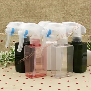 

100ml pretty colors square PET trigger spray bottle with clear sprayer gun.watering spray bottle,toilet water refillable bottle
