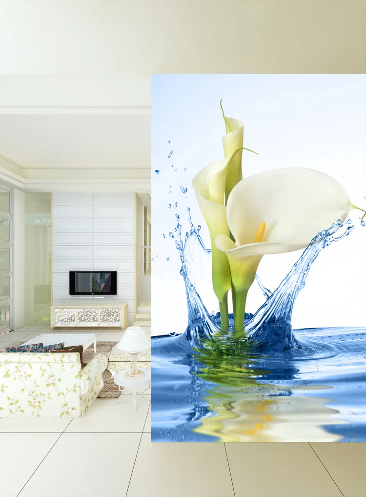 

Beautiful Lily photo wallpaper Custom 3D Wallpaper Hallway Waterproof Silk cloth Wall Mural Room decor Kids Bedroom Living room