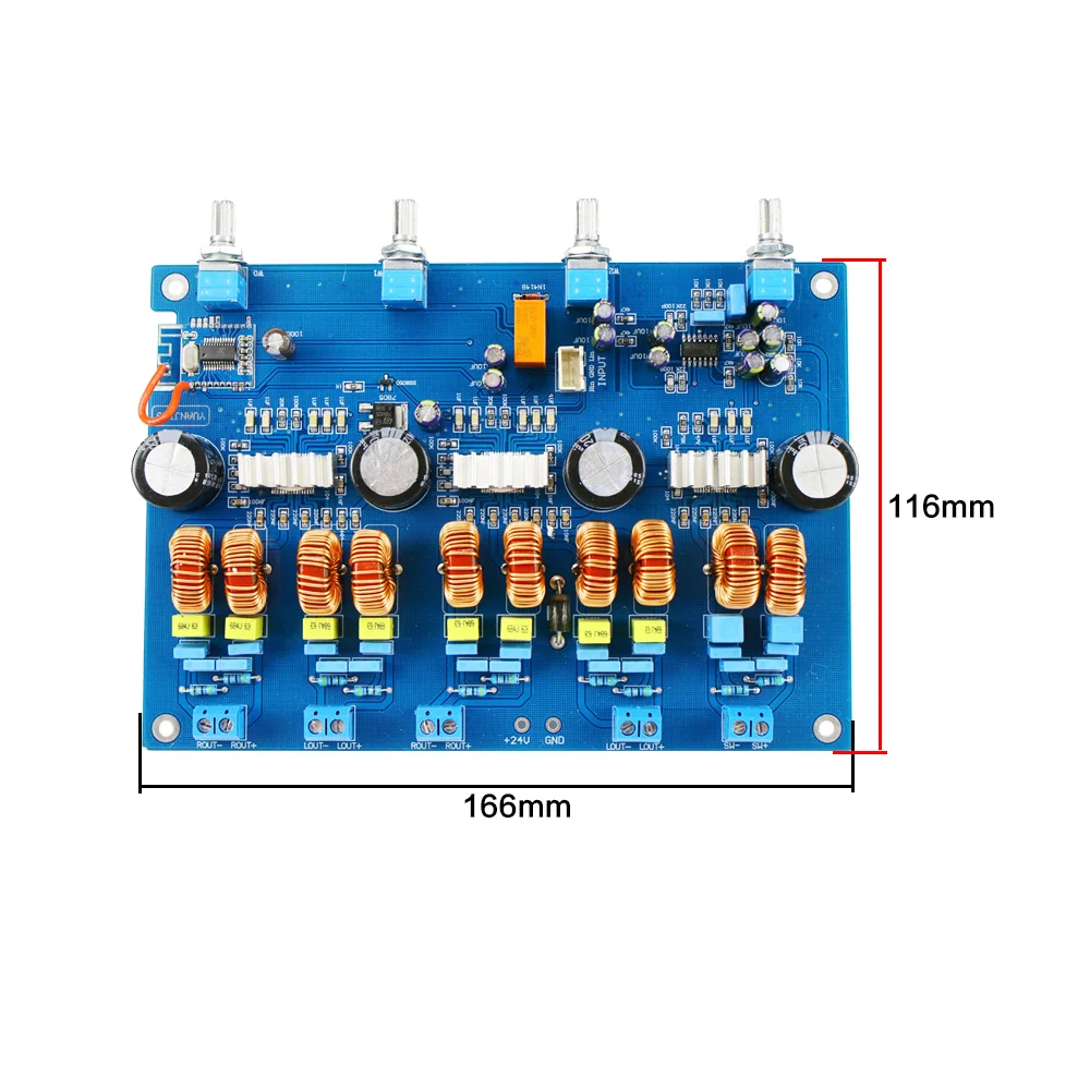 GHXAMP TPA3116 4,1 канальный Bluetooth амплитfier аудио плата 50 Вт* 4+ 100 Вт Высокая мощность TPA3116D2 Класс D Amp Bluetooth 4,2 DC24V