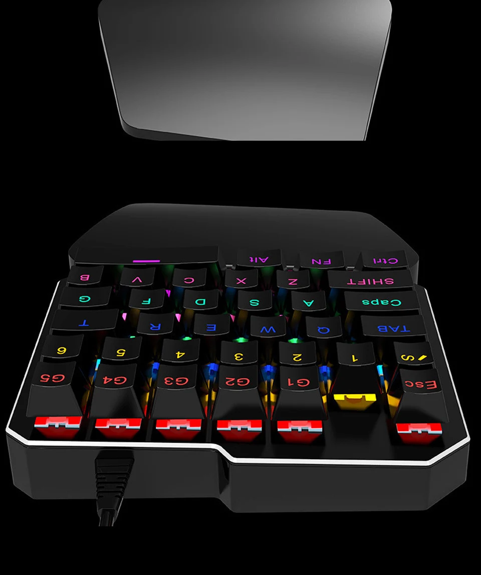 Механическая клавиатура с подсветкой, профессиональная игровая клавиатура с одной рукой, проводная usb-клавиатура с защитой от привидения, для игрового ноутбука, ПК