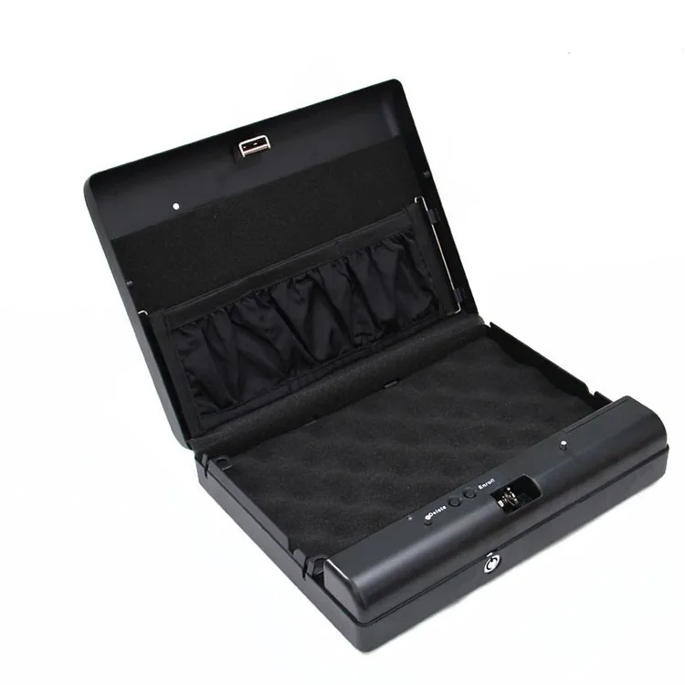Password Safe Box Solid Steel Security Combination Lock Key Gun Money Valuables Jewelry Box Protable Security Strongbox OS500C (4)