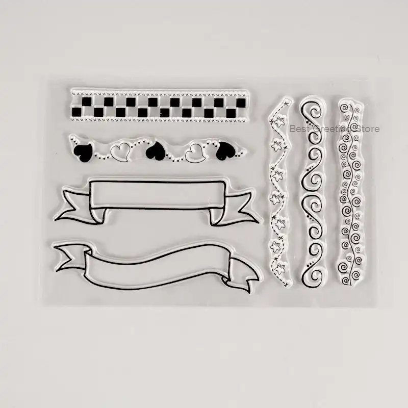 Cute Banner Border Frame Rubber Stamps Kids Scrapbooking Chear
