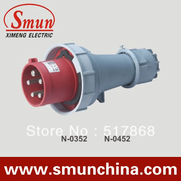 

N-0352 63A 220-415V 3P+N+E 5pin Industrial Plug with CE ROHS 1 Year Warranty IP67 Degree PA66