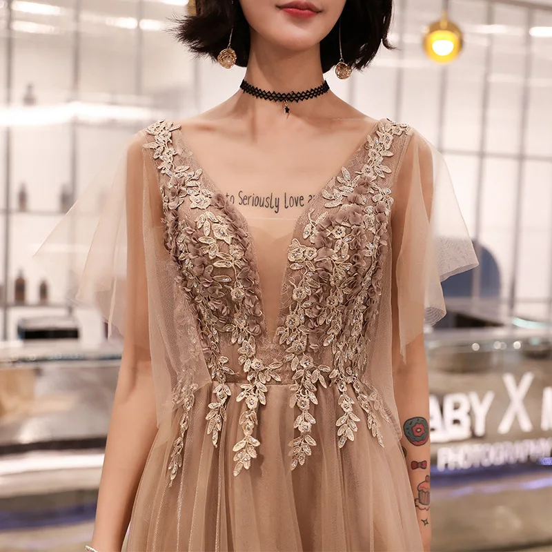 Сексуальное вечернее платье с двойным v-образным вырезом и блестками в китайском стиле; платье с цветочным узором; улучшенное платье Qipao;