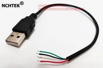 

NCHTEK USB 2.0 A Male Plug 4 Pin 4 Wire Data Charge Cable Cord Connectors DIY , USB wire , 5pcs , Free shipping