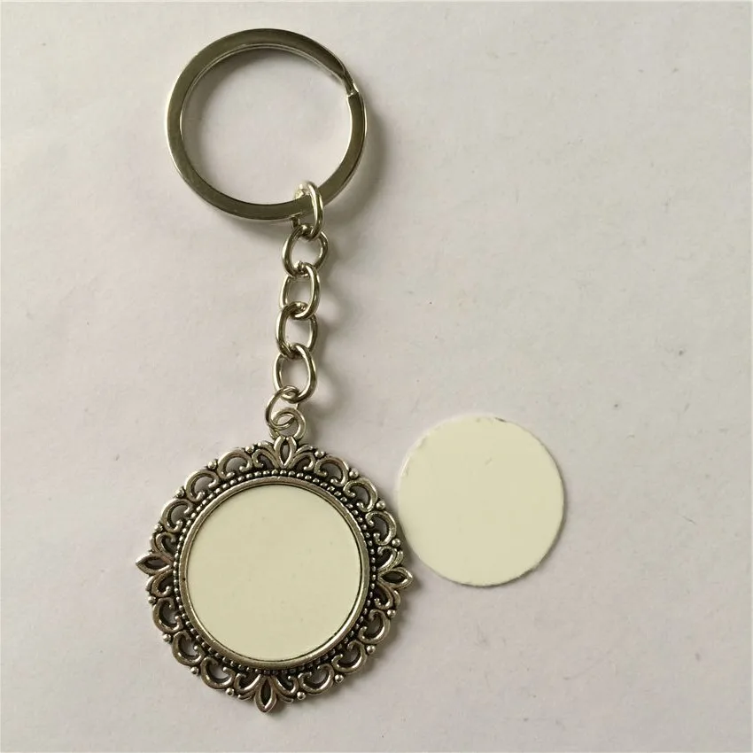 

blank keychains for sublimation retro vintage lace double side printed key ring jewelry thermal transfer printing gifts