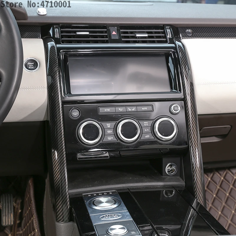 Углеродного волокна Стиль для Land Rover Discovery 5 L462 LR5 автомобиля центральной консоли украшения полоски отделкой аксессуары 2 шт