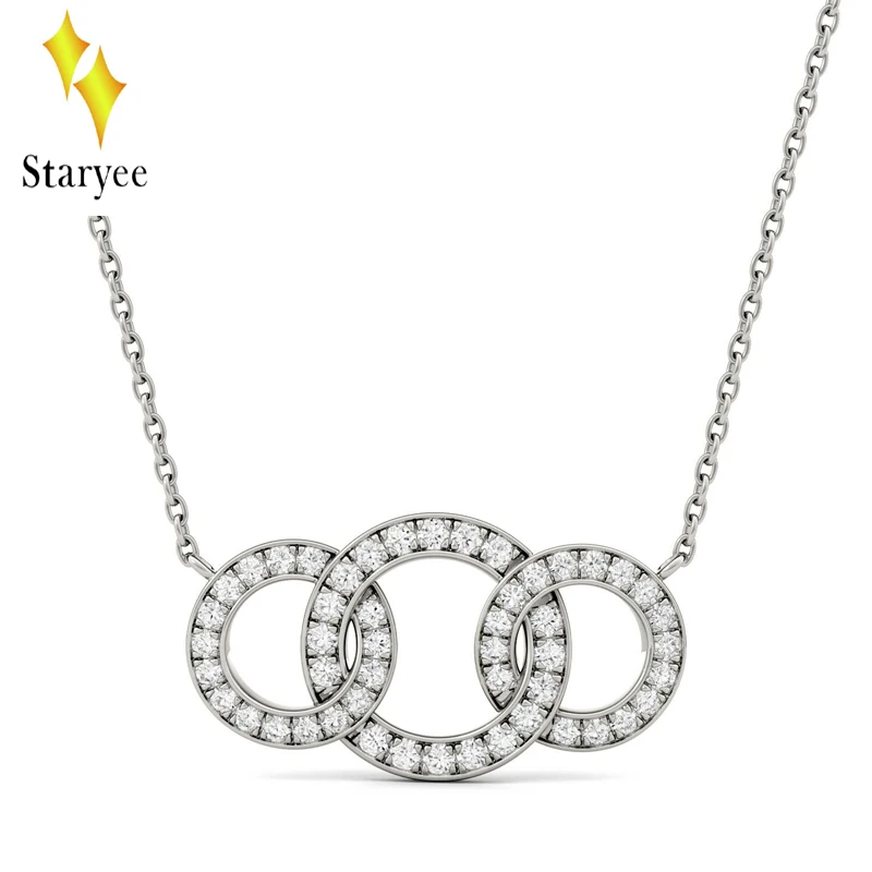 

18K White Gold GH VS Moissanite Pendant Lab Grown Moissanite Diamond Necklace Chain For Women Engagement Party Fine Jewelry