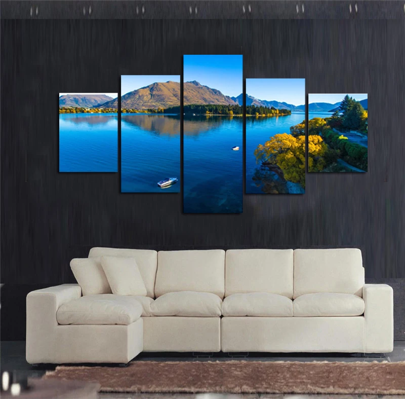 Decoration printed oil painting canvas prints no frame 5 panel laminas
