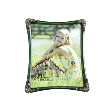 

Drak Green Metal Photo Frame Picture Frames with Stones Wedding Photo Frame MPF070-2