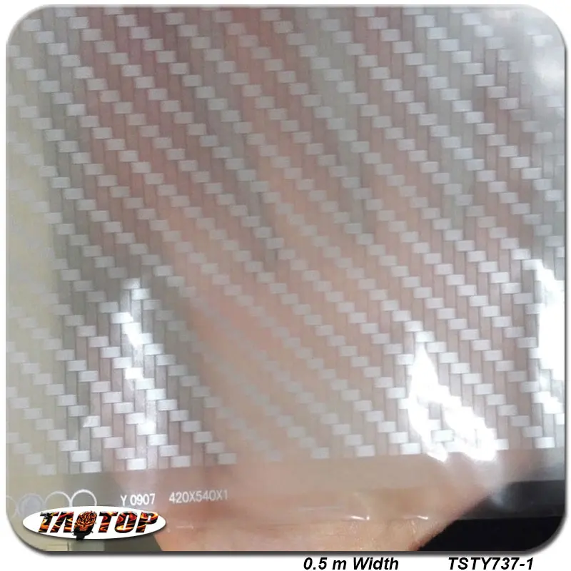 

TSTY737-1 New 0.5m *10m silver transparent Carbon Fiber Pattern PVA hydro graphics film Water Transfer Printing Film