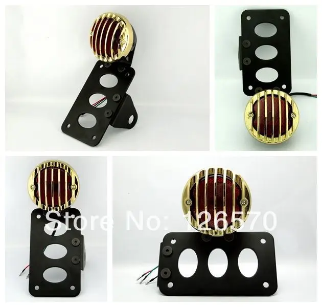 

Motorcycle License Plate Tail Light Black Maltese Side License Mount Bracket Grilled For Harley Chopper Sportster Bobber Bikes