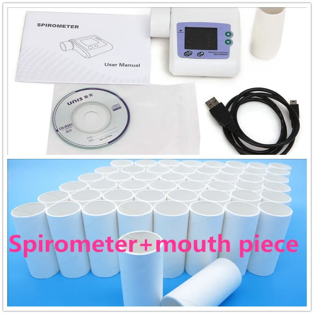 Medical Lung Capacity Test Equipment Easy Use Digital Spirometer with disposable mouthpiece