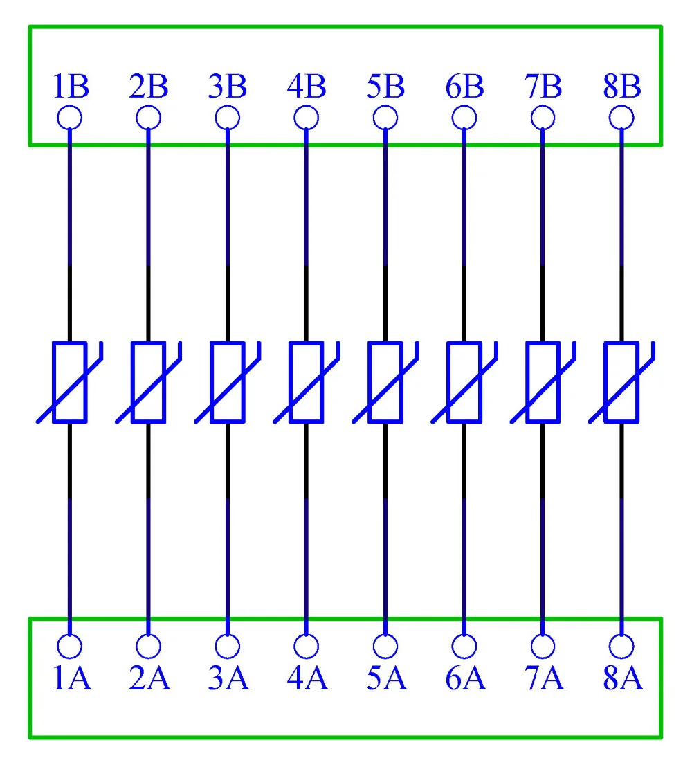 8 Каналы индивидуальных DIN Rail 60 V siov Варистор Защита от перенапряжения СПД модуль