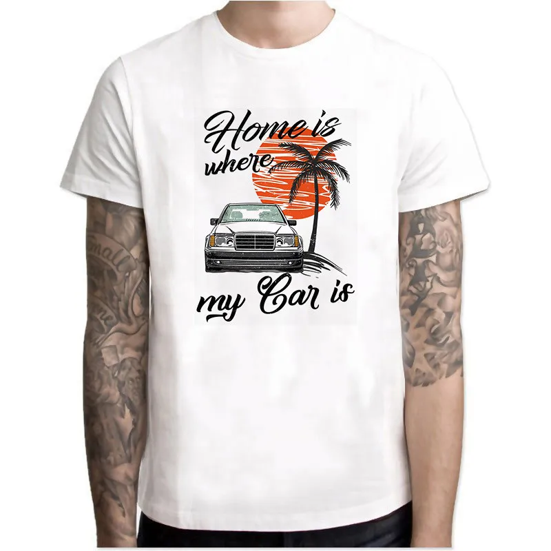 

2019 men T-shirt Short Sleeve O-Neck T shirt Swag Stack of Mercedes W124 Car
