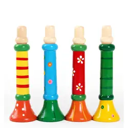 AIYOU 1 шт. красочные деревянные игрушки Труба велосипедный рожок Гудок Горн музыкальные игрушки для детей инструменты игрушка случайный для