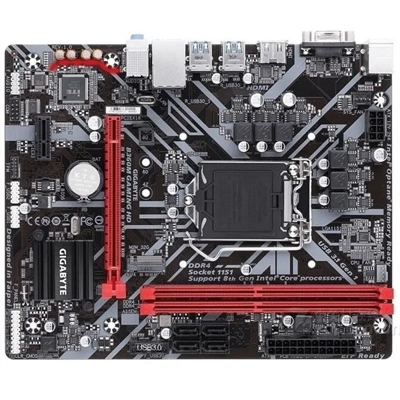 

For Gigabyte GA-B360M GAMING HD Used original Desktop B350 Motherboard B360M GAMING HD Socket LGA1151 DDR4 USB3.0 SATA3