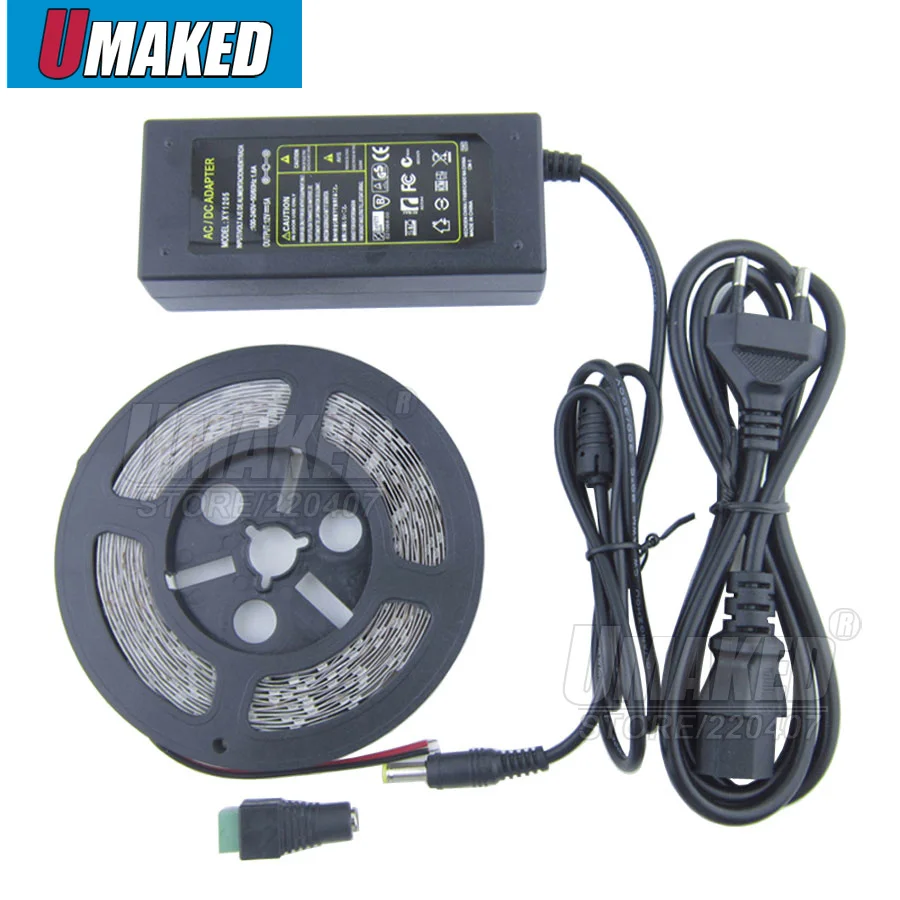 10 компл. Светодиодные ленты 5630 SMD DC12V 5 м 300 светодио дный s 5730 Гибкая Ленточные светодиодные светильники комплект + 12 В 4A питания адаптер