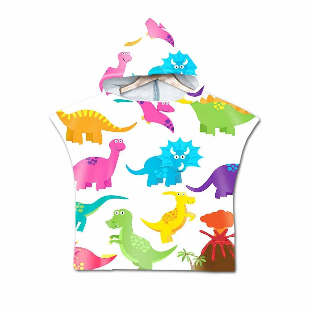 Lannidaa 3D цифровая печать фламинго и кактус с капюшоном Полотенце Динозавр микрофибра пляжное полотенце носимые милые полотенца пальто для детей - Цвет: Color 03