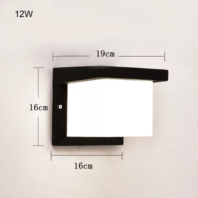 Светодиодный настенный светильник, наружный настенный светильник, водонепроницаемый светодиодный наружный светильник, наружный светильник, балкон, ворота, сад, гостиная - Испускаемый цвет: 02 12W