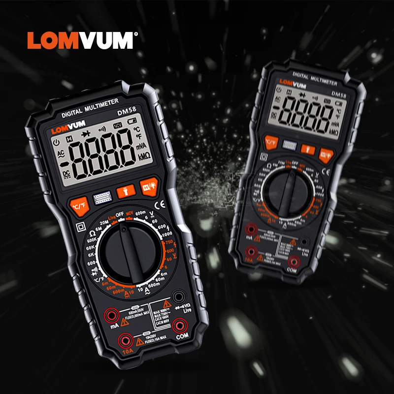 Цифровой мультиметр LOMVUM DM68 Ture RMS измеритель емкости переменного/постоянного тока