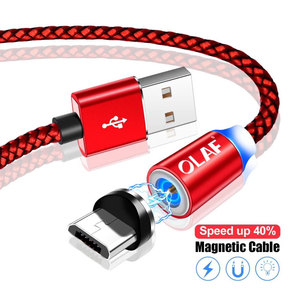 Олаф Магнитный Micro USB кабель 1 м 2 м провод для быстрой зарядки Кабель microusb для samsung Xiaomi huawei кабели для мобильных телефонов кабель