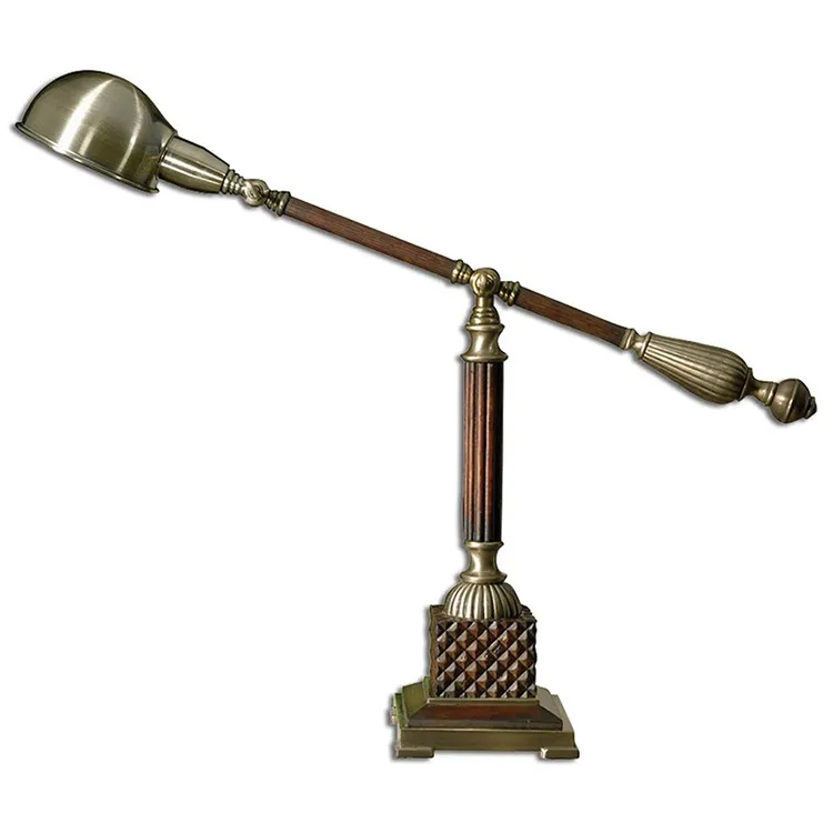 Креативная Настольная лампа с регулируемой прикроватной тумбочкой в ретро-спальне - Цвет: Золотой
