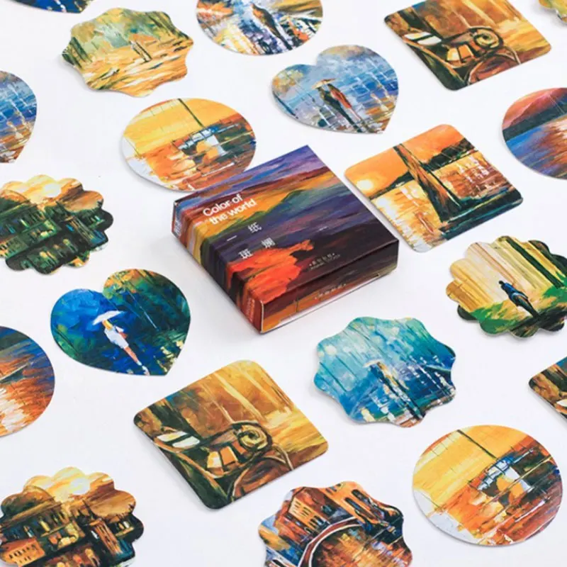 

45 pcs/box Color of the world paper sticker decora DIY diary scrapbooking sealing sticker children favorite stationery