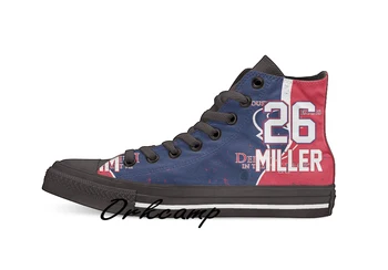 

Houston Football Player Miller High Top Canvas Shoes Custom Walking shoes