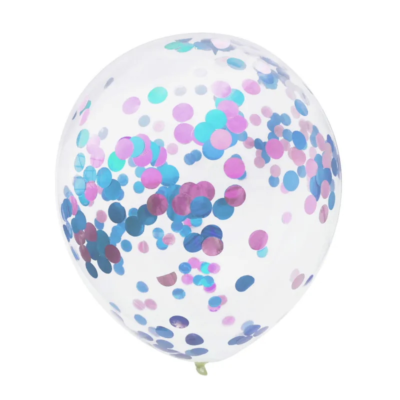 5 шт./партия прозрачные воздушные шары, красные, серебристые, зеленые, синие конфетти, воздушные шары для дня рождения, Детские праздничные