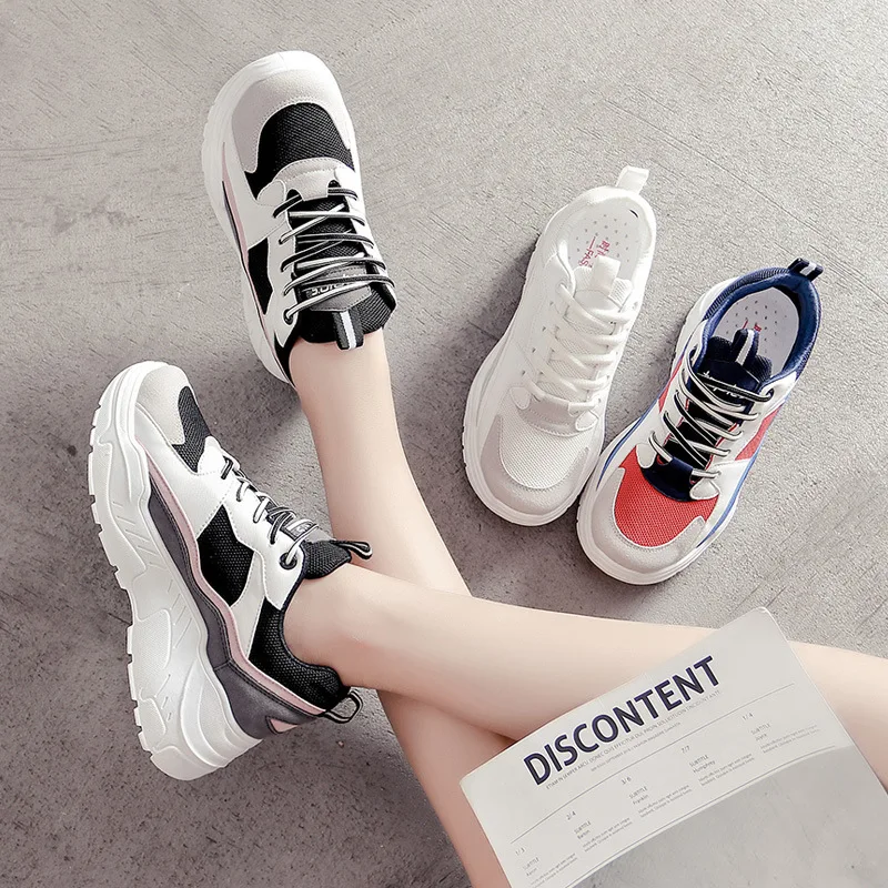 

Korean version of ulzzang old shoes 2018 autumn new ins super fire wild white mesh breathable Harajuku sports shoes women