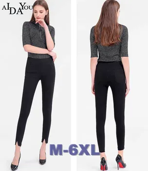

Womens Legging Big Size Fat Female Vertical Lace Legging Plus Size 6XL Legging Women Thin Two Type Stretch Pants OUC3363